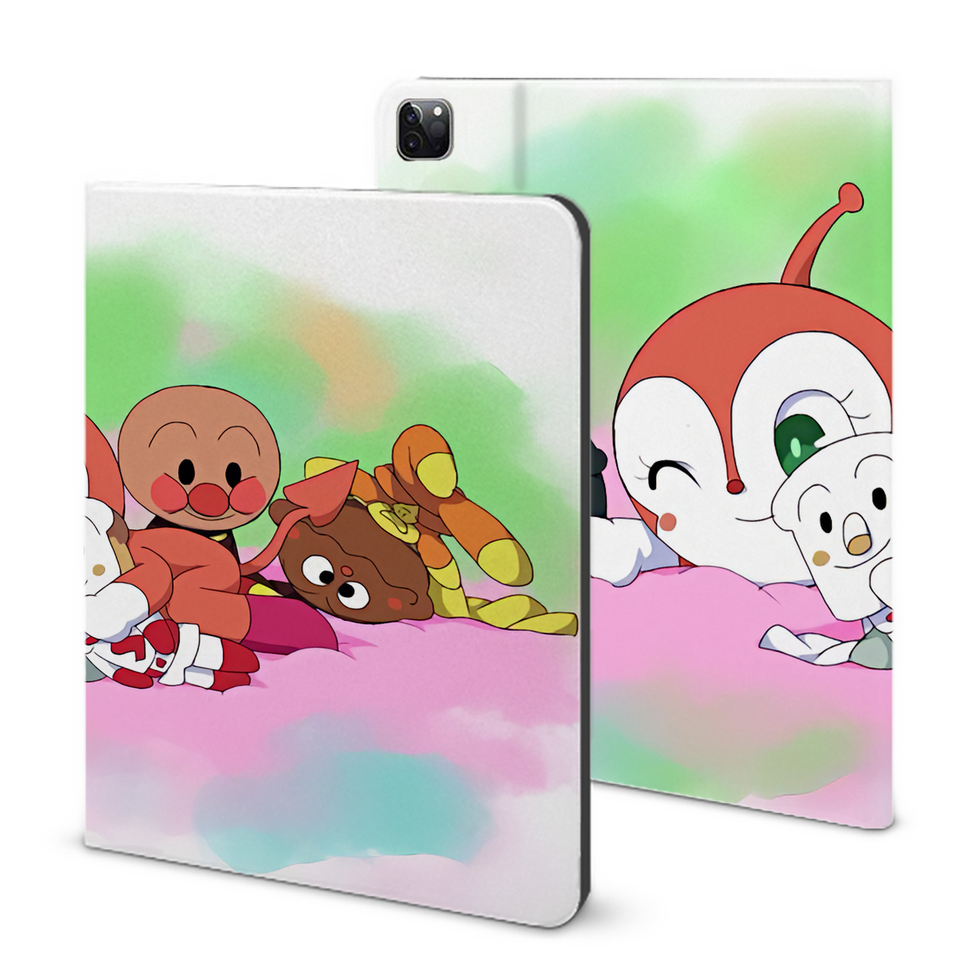 （画像用） アンパンマン Anpanman IPad ケース ブック型 PUレザー TPU 耐衝撃 軽量 薄型 ペン収納なし 全面保護 IPad 各モデル対応
